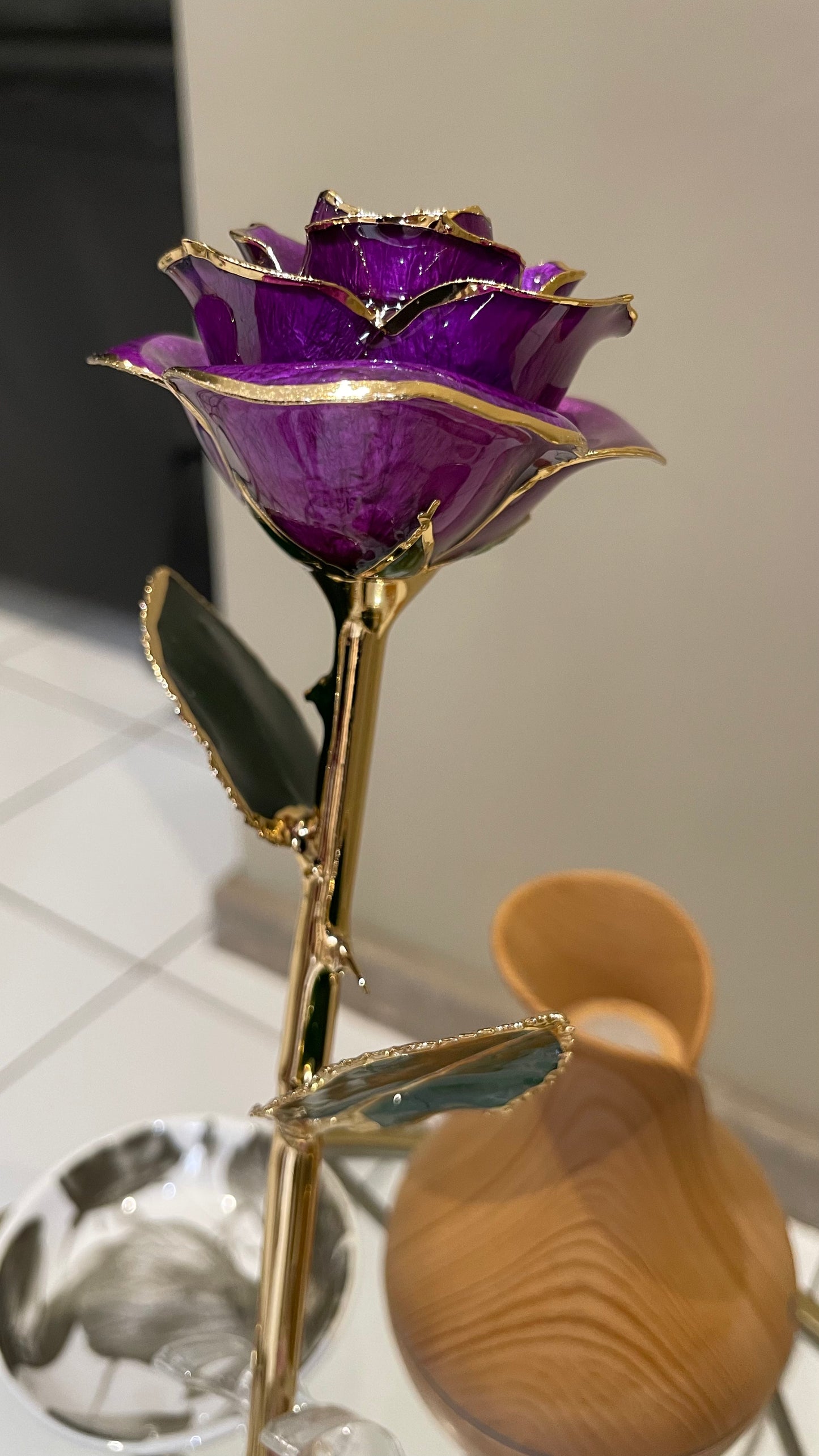 24K Gold Plated Everlasting Purple Rose