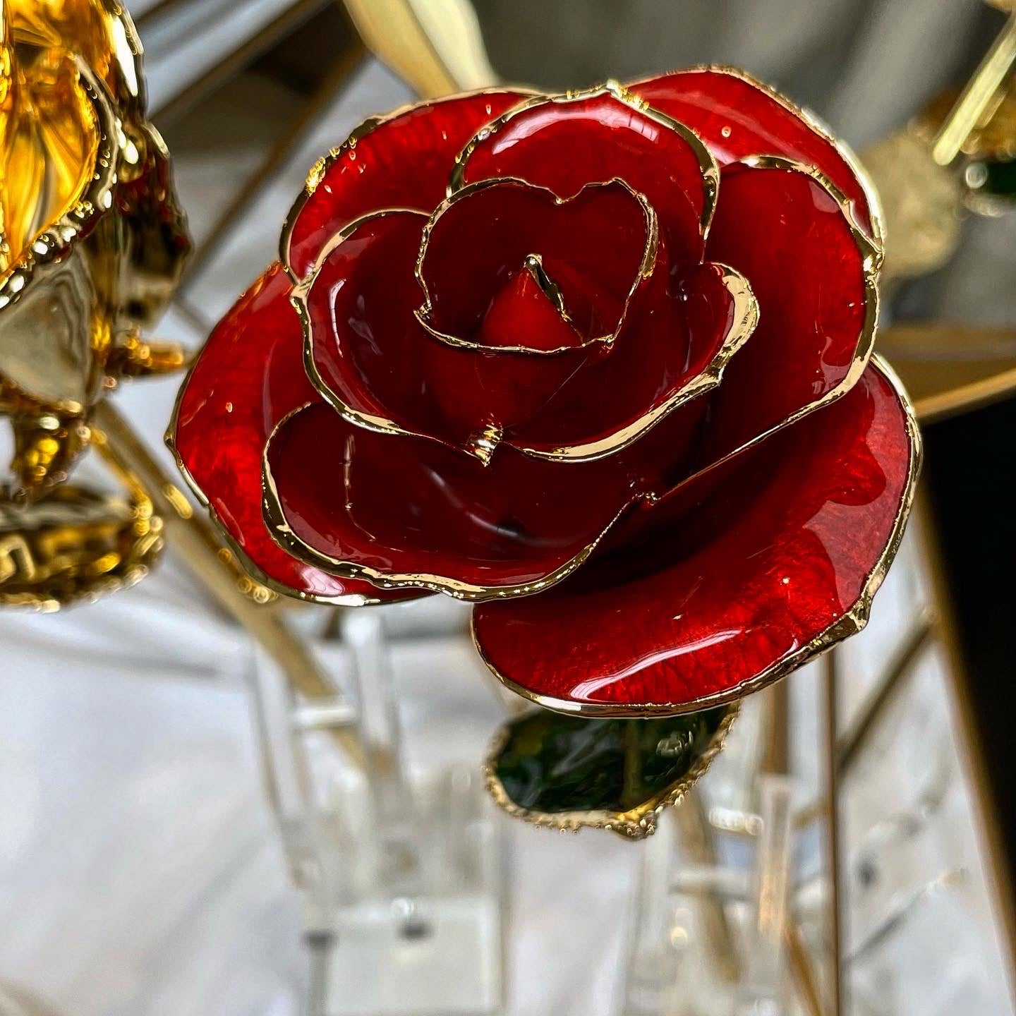 24K Gold Plated Everlasting Red Rose – Diorella Roses